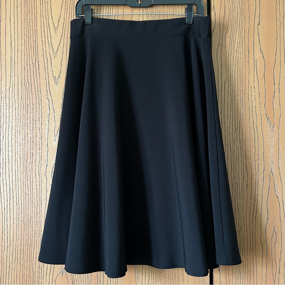Black Midi A-Line Skirt